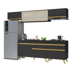 Armário De Cozinha Completa 260cm Multimóveis V3710/dourado