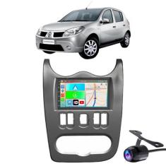 Kit Multimidia Android Sandero 2007-2011 7 Pol Carplay + Câmera de Ré 