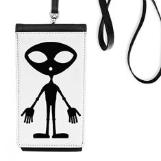 Bolsa estilo carteira para celular estilo alienígena Art Déco, universo, bolso preto