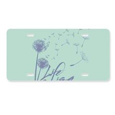 DIYthinker Ilustração de plantas de dente-de-leão, placa de licença decoração de aço inoxidável para automóveis