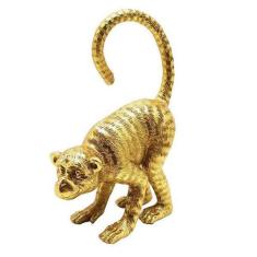 Escultura Macaco Dourado Em Poliresina Mart 13100
