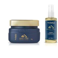 Kit Hobety Banho De Ouro Mascara 300Gr + Fios De Ouro 60Ml