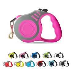 LIEVUIKEN Coleira retrátil para cães trator telescópico automático, fita para animais de estimação de 3 m, durável e conveniente, com alça antiderrapante, adequada para cães pequenos e médios