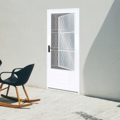 Porta de Aço Postigo 215x85cm com Grade Elo Minas Sul MGM Branco