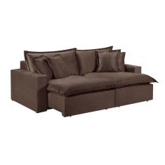 Sofá 5 Lugares Retrátil Com Encosto Fixo M-145 Veludo Martins