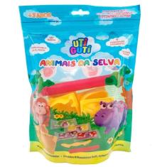 Kit massinha de modelar uti guti animais da selva 12 peças