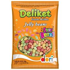 Bala de Goma Confeitada Deliket Jelly Beans Frutas Sortidas Ácidas 700g - Dori