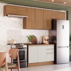 Cozinha Compacta 4 Peças com com Tampo Yasmin Espresso Móveis Marrom