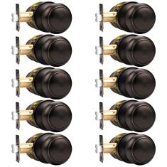 Trava de porta de passagem de bronze polido a óleo da Probrico, pacote com 6, Puxador, Door Knob-Style 609, Bronze Knob-609