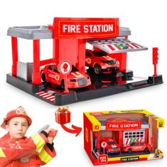 Estação Bombeiro Posto Hot Brinquedo Menino Pista Carrinho - Toys, Ver