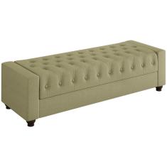 Recamier Calçadeira Bau 140 Cm Pes Mdf Parri Linho Sl 75 Peer Sl 75