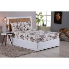 Jogo De lençol Queen 3 peças 200 Fios percal Estampado - Bela Casa Sho