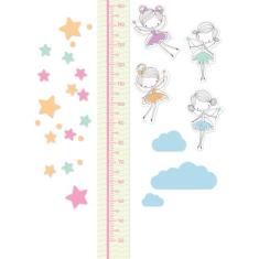 Adesivo de Parede Fadas e Estrelas Régua de Crescimento - Quartinhos