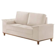 Sofá Orion 2 Lugares em Veludo com Almofadas Soltas 160cm Trevo Cor Bege