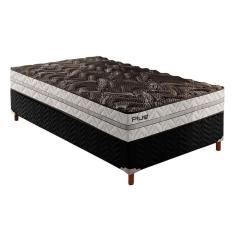 Cama Box Solteiro: Colchão Espuma D33 Paropas Pasquale Plus + Base Crc Suede Black(88x188)