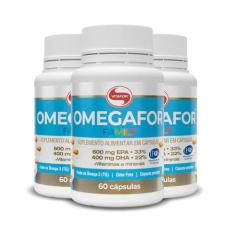Kit 3 Ômegafor Family Ômega 3 Vitafor 60 Cápsulas