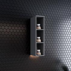 Armário Aéreo Nicho De Cozinha 20 Cm Amy Casa 812 Cinza