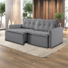 Sofá Cama Flórida Retrátil e Reclinável 220 cm Linho - Lufer Estofados