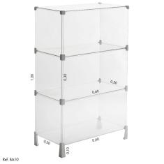 Balcão de Atendimento Modular em Vidro - 0,60 x 1,00 x 0,30