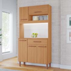 Armário de Cozinha Iguape 100% MDF Tuboarte 5 Portas e 1 Gaveta, Freij