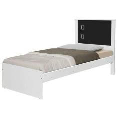 Cama Barcelona Solteiro Branco/Preto com Colchão - Tebarrot