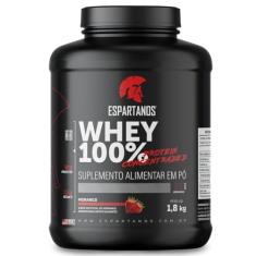 Whey Protein Concentrado 100% Pure Morango 1800g WPC 80 - Espartanos