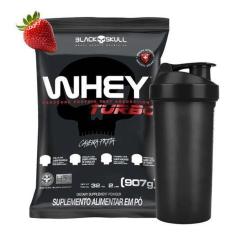 Whey Protein Turbo Black Skull Sabor  + Coqueteleira-Unissex