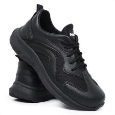 Tênis infantil menino adolescente e original - SCH, Preto, Preto, 30
