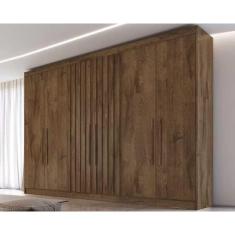 Guarda Roupa Casal Potente 6 Portas de Bater 6 Gavetas MDF Braúna Móveis Europa
