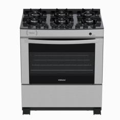 Fogao 6 Bocas Venax Delplus Vitreo Bl Inox Gas Glp, Bivolt