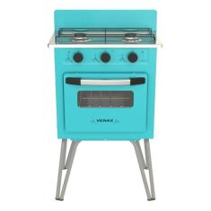 Fogao a Gas 2 Bocas com Forno Venax Gemini Vetro Verde, Verde