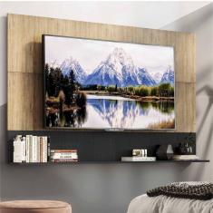 Painel TV 65&quot; com Prateleira Amsterdã Up Multimóveis Rustic/Preto
