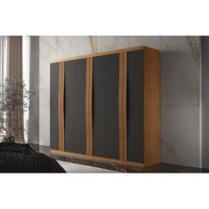 Guarda-roupa 6 Portas 2 Gavetas London Naturalle/grafite