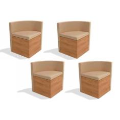 Cadeira Sala de Jantar 4CAD800 Kit 4 Un Freijó/Suede Bege - Kappesberg