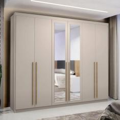 Guarda-Roupa Casal Alfa Magestic 6 Portas 6 Gavetas 100% Mdf com Espel