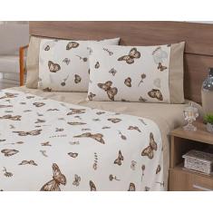 Jogo Lençol 4 Peças Cama Viúva 1,88Mx1,28Mx30Cm 100% Algodão - Mtr Enx