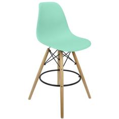 Banqueta Charles Eames Eiffel Wood Design Base Fixa Madeira - Lianto D