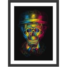 Quadro Decorativo Abstrato Caveira Decorações Com Moldura - Vital Quad