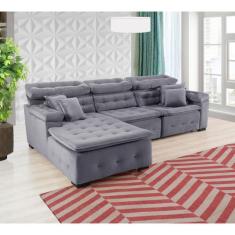 Sofá Orlando 2.80x1.50m com Chaise, Retrátil e Reclinável - Sofisticat