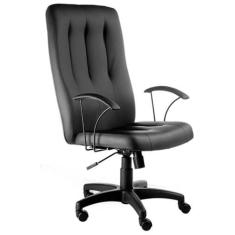 Poltrona Presidente Base Giratória Linha Paris Preto - Design Office