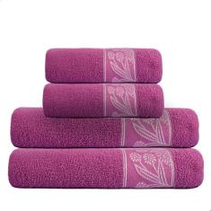 Jogo de Toalhas para Casal Par Banho e Rosto 100% Algodão - Bella Enxo