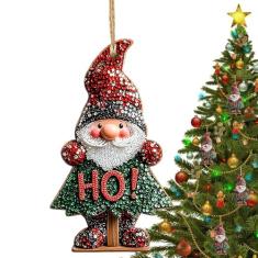 Bohany Enfeites de Papai Noel para Árvore de Natal, Amuleto de Papai Noel | 2D enfeites acrílicos para árvores de Natal,Papai Noel enfeita pingentes leves de árvore de Natal para varandas de árvores