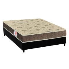 Cama Box Casal: Colchão Espuma Orthoflex D33 Comfortpedic Line + Base CRC Suede Black(138x188)