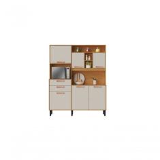 Cozinha Compacta Nápoles 6 Portas 2 Gavetas MDP 160cm Off White Cinamomo