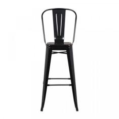 Banqueta Alta com Encosto Iron Industrial Rivatti Preto