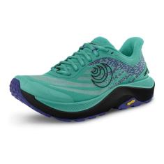 Topo Athletic Ultraventure 4 Tênis de corrida feminino confortável acolchoado durável 5 mm Drop Trail Tênis atlético para corrida em trilha, Aqua/preto, 35