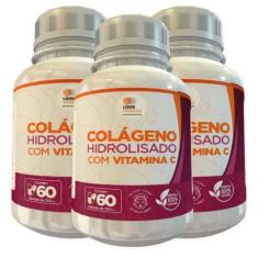 Colágeno Hidrolisado Com Vitamina C 500Mg 60 Cáps 3 Potes - Lider Vend