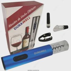 Abridor De Garrafa Vinho Elétrico Automático Kit 4 Peças Dosador Azul