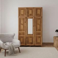 Guarda-Roupa Solteiro Campo Grande 6 Portas com Espelho Ypê - Rodmovei