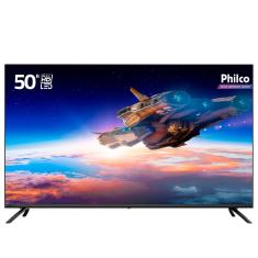 Smart TV LED 50" 4K Philco PTV50G70SBLSG com HDR, Processador Quad Core, GPU Triple Core, Dolby Audio, Mídia Cast, Wi-Fi, HDMI e USB.